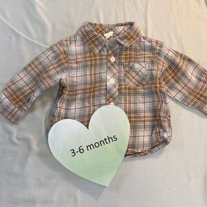 Old Navy - 3-6M Plaid Long sleeve Button-Up Kids Shirt